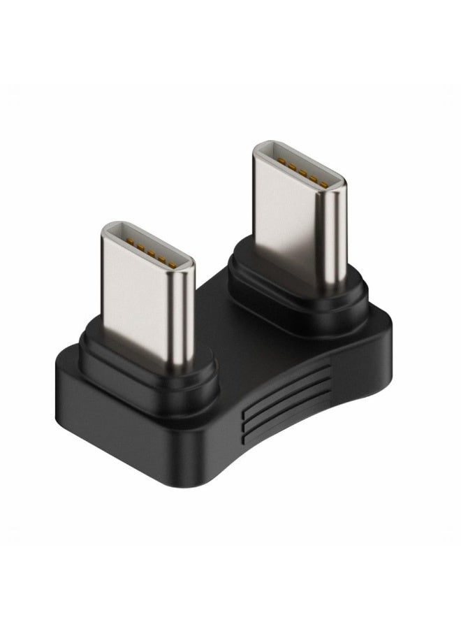 Peachjoy 480Mbps USB-C Type C Male to Male Coupler Extender Power Data Adapter Opposite U Shape Back Angled, Support PD 65W Fast Charging for Power Bank Phone Laptop, etc - Image 1